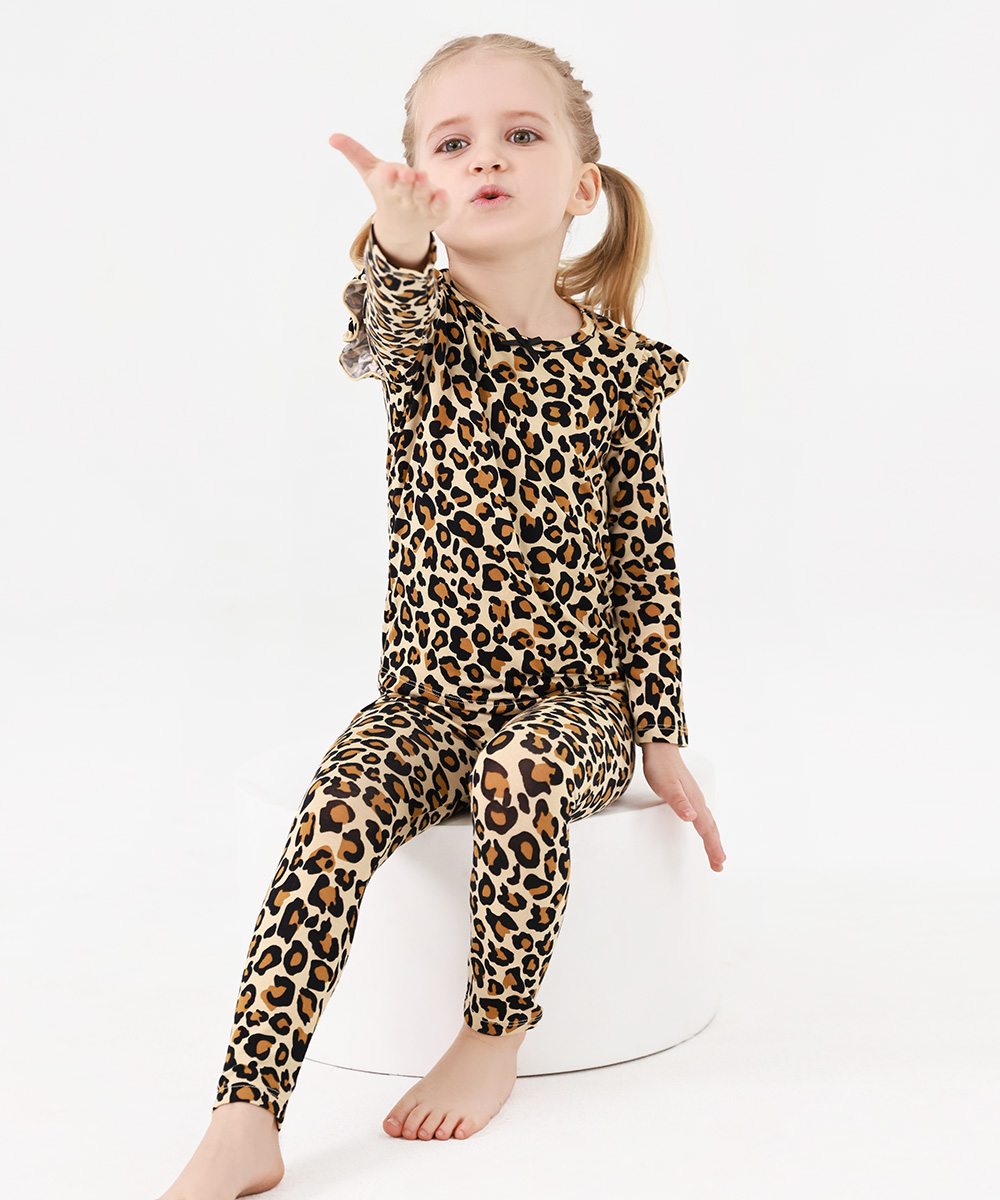 Toddler Girl Pajamas Ruffled Long Sleeve Pajamas