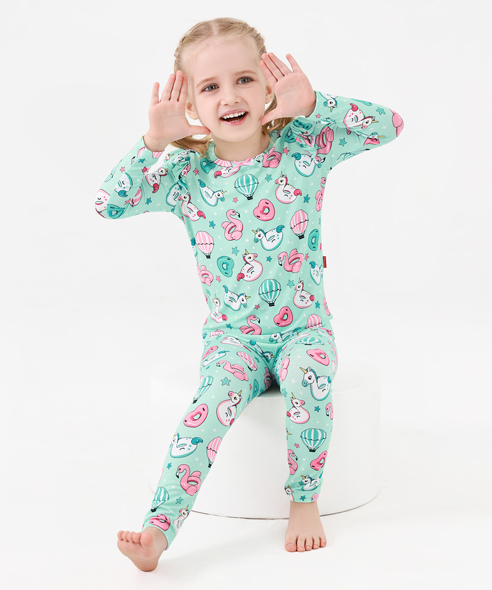 Toddler Girl Pajamas Ruffled Long Sleeve Pajamas