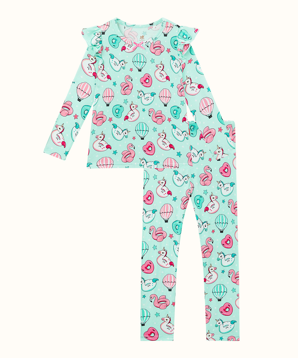 Toddler Girl Pajamas Ruffled Long Sleeve Pajamas