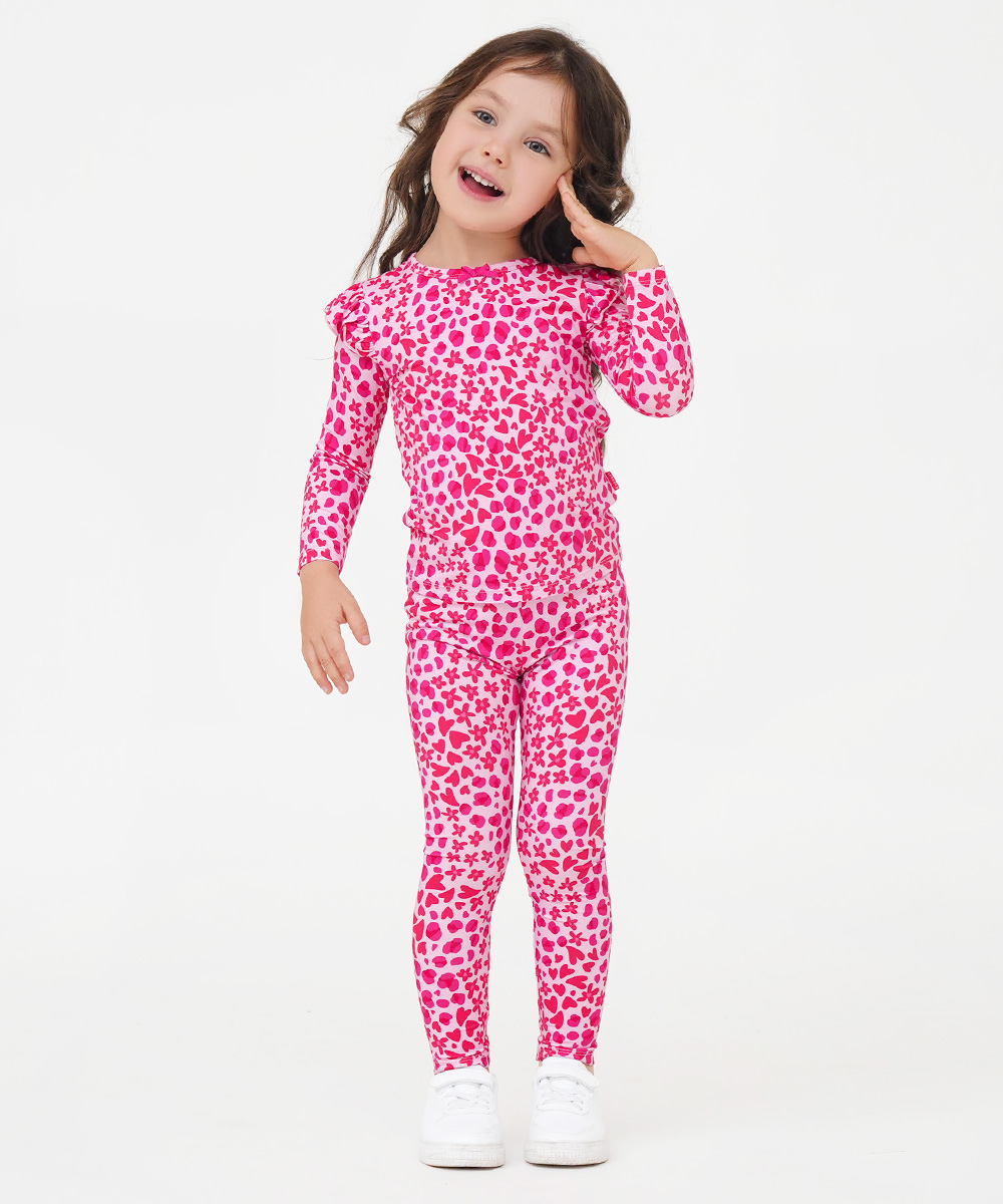 Toddler Girl Pajamas Ruffled Long Sleeve Pajamas