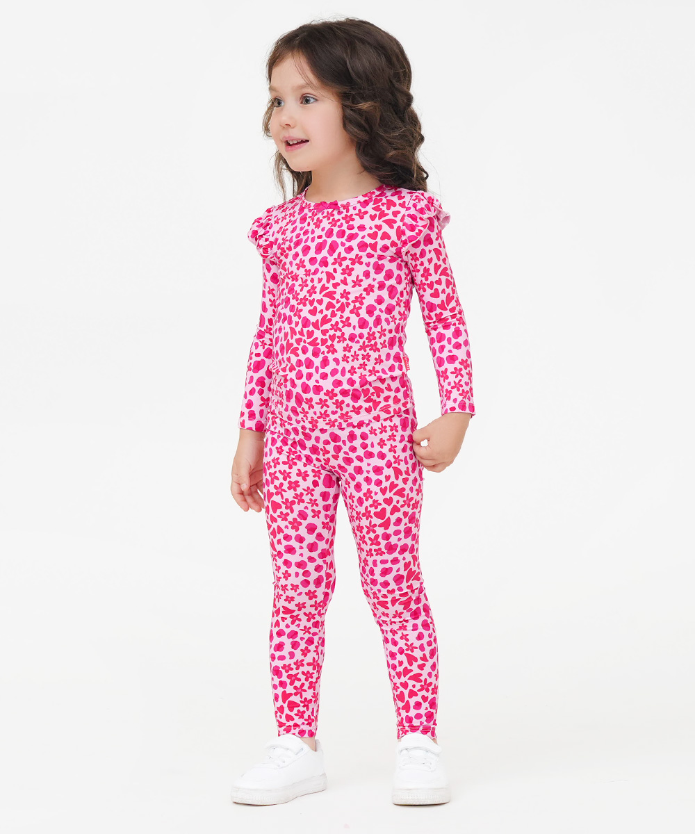 Toddler Girl Pajamas Ruffled Long Sleeve Pajamas