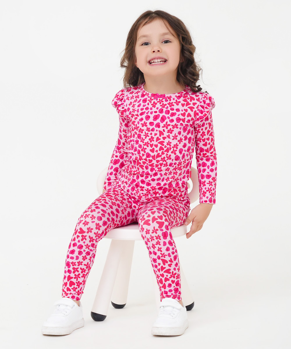 Toddler Girl Pajamas Ruffled Long Sleeve Pajamas