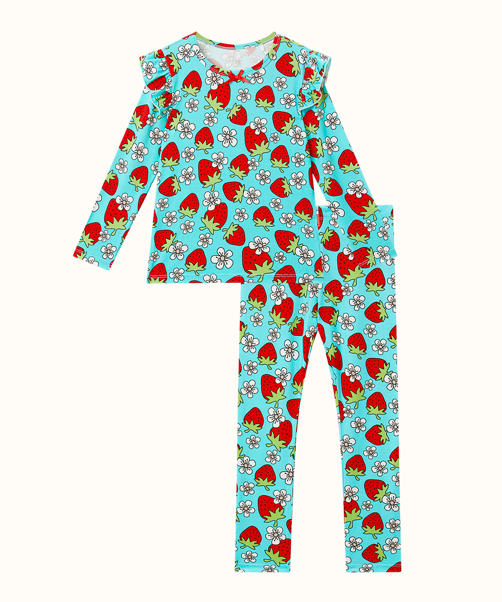 Toddler Girl Pajamas Ruffled Long Sleeve Pajamas