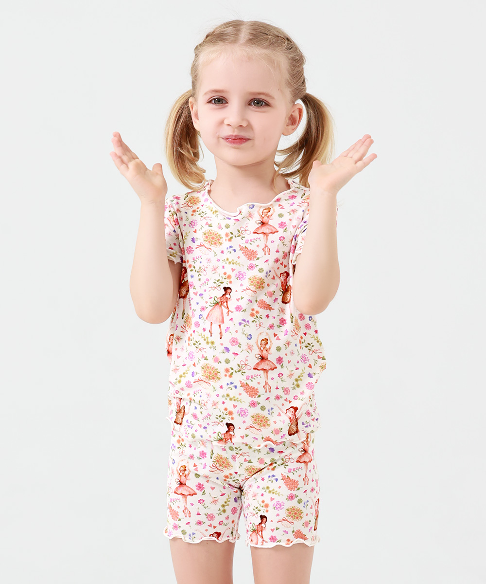 Toddler Girls Snug Fit Short Sleeve Pajamas Sets