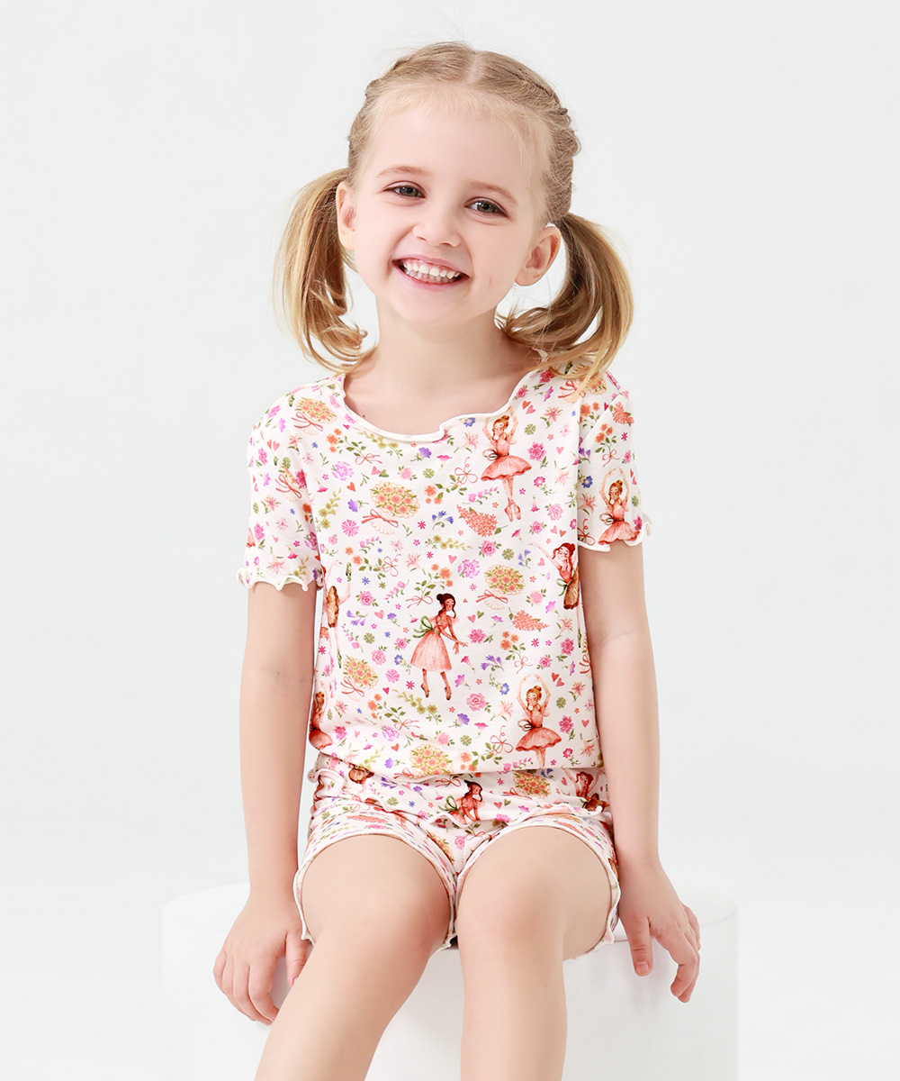 Toddler Girls Snug Fit Short Sleeve Pajamas Sets