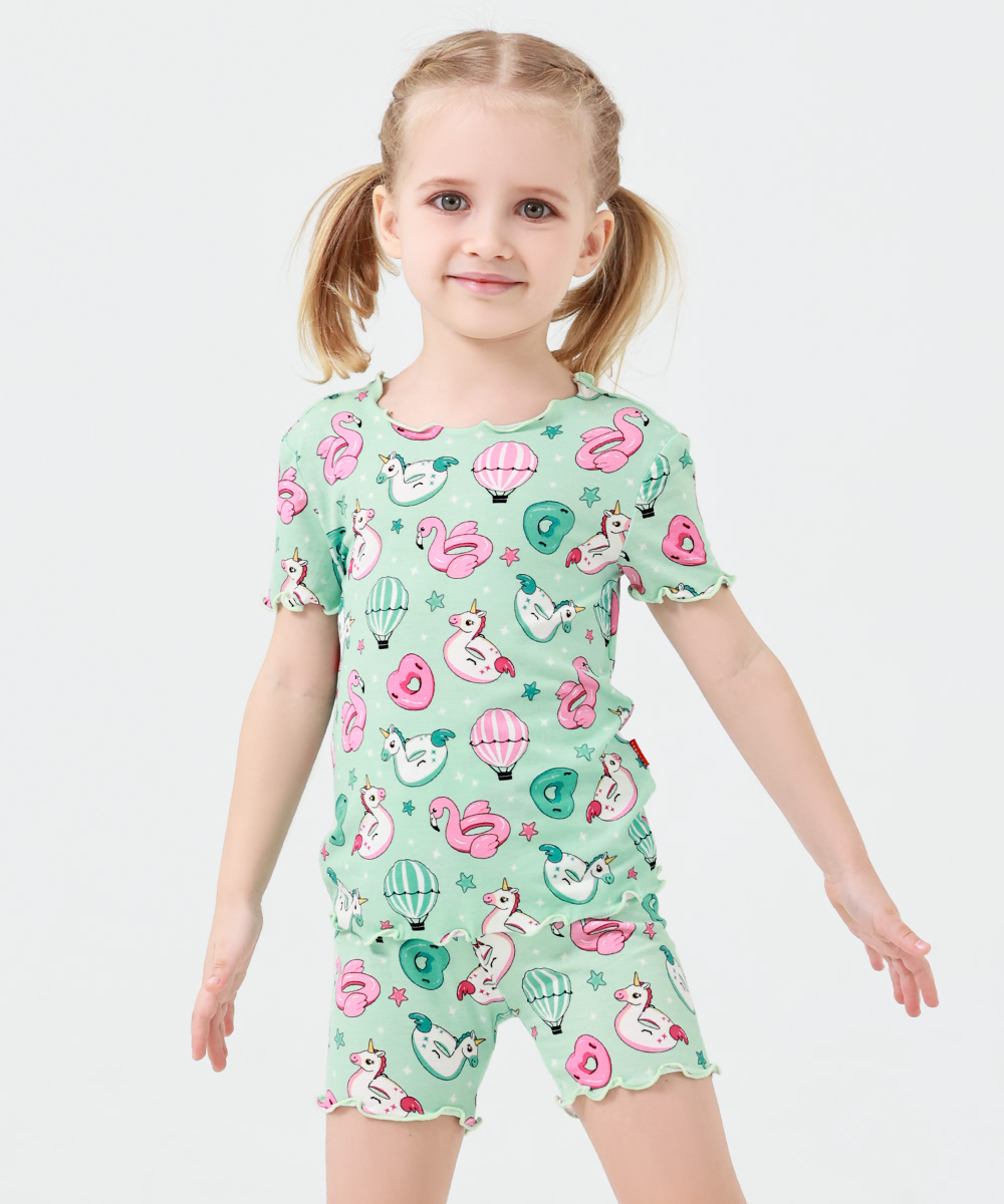 Toddler Girls Snug Fit Short Sleeve Pajamas Sets