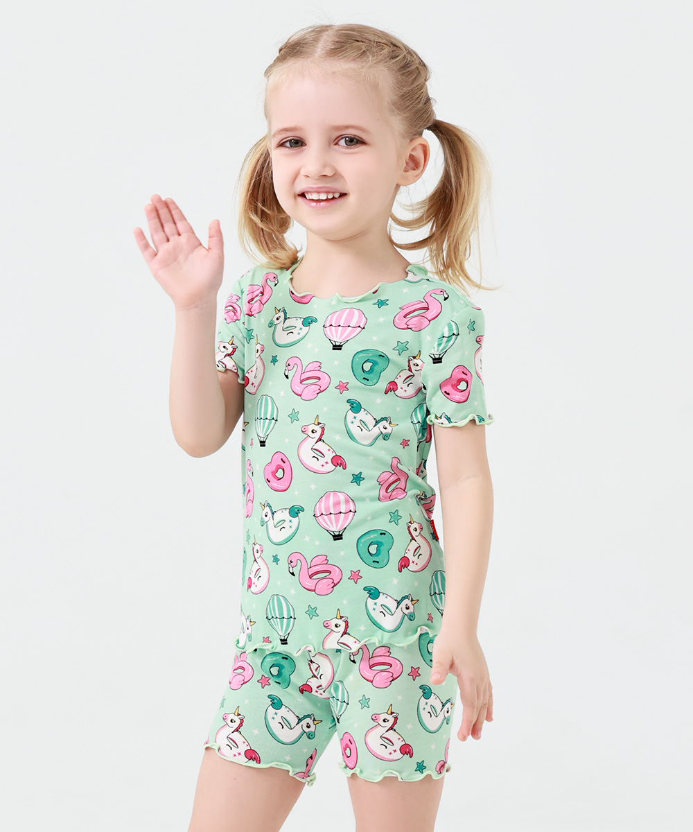 Toddler Girls Snug Fit Short Sleeve Pajamas Sets