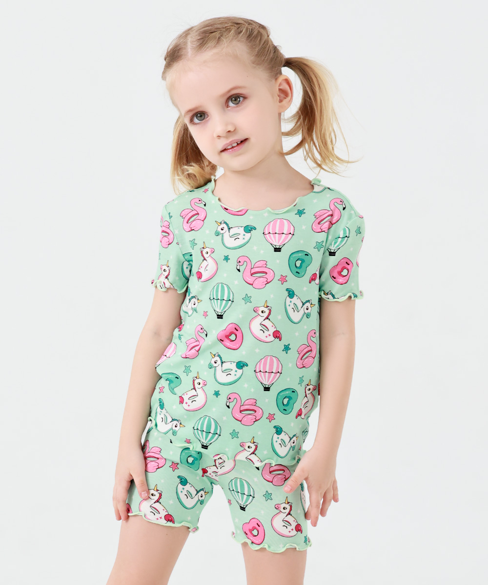 Toddler Girls Snug Fit Short Sleeve Pajamas Sets