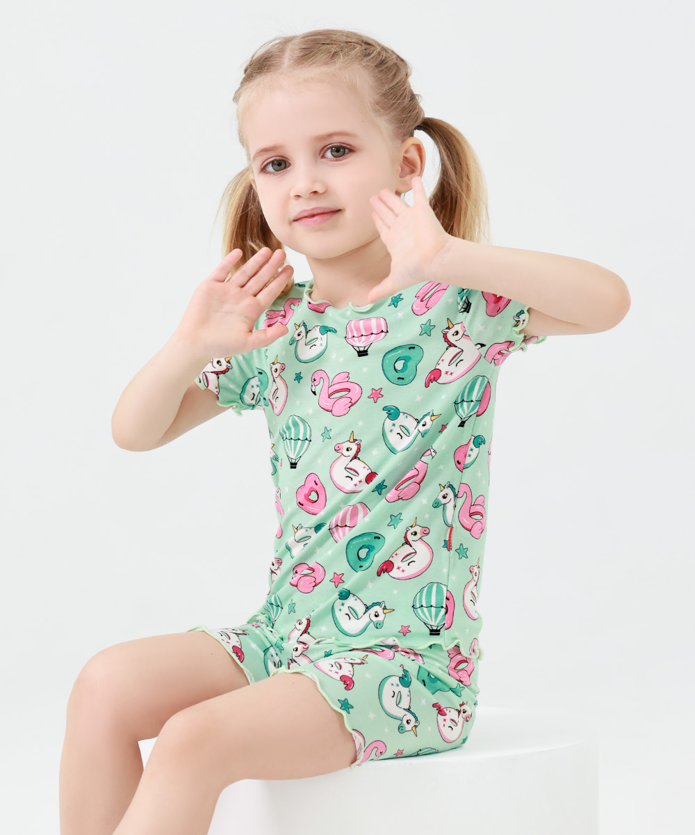 Toddler Girls Snug Fit Short Sleeve Pajamas Sets