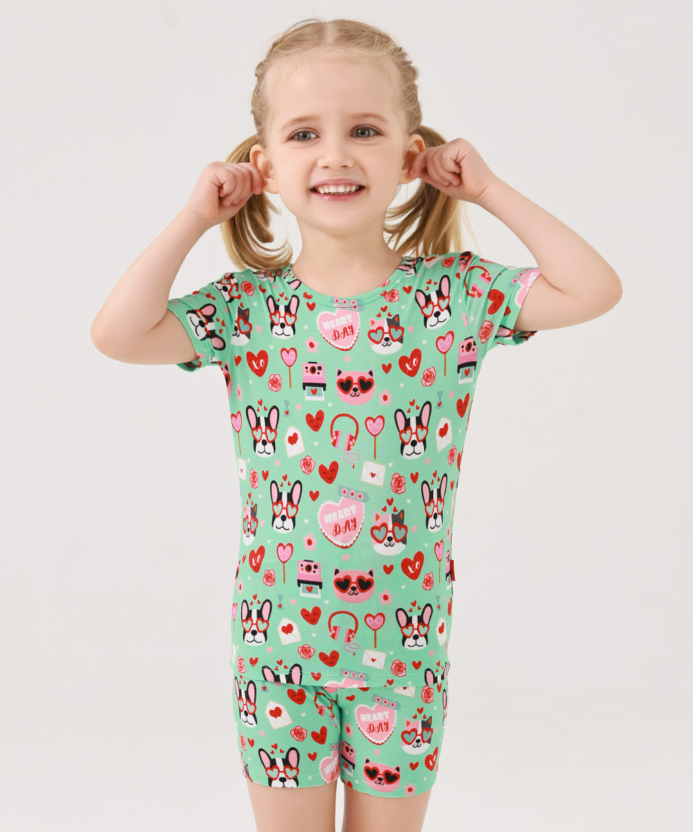 Bamboo Girls Short Sleeve Pajama Sets