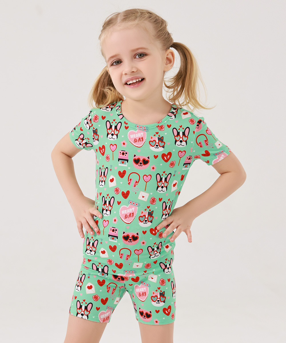 Bamboo Girls Short Sleeve Pajama Sets