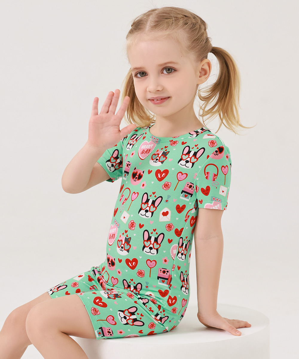 Bamboo Girls Short Sleeve Pajama Sets