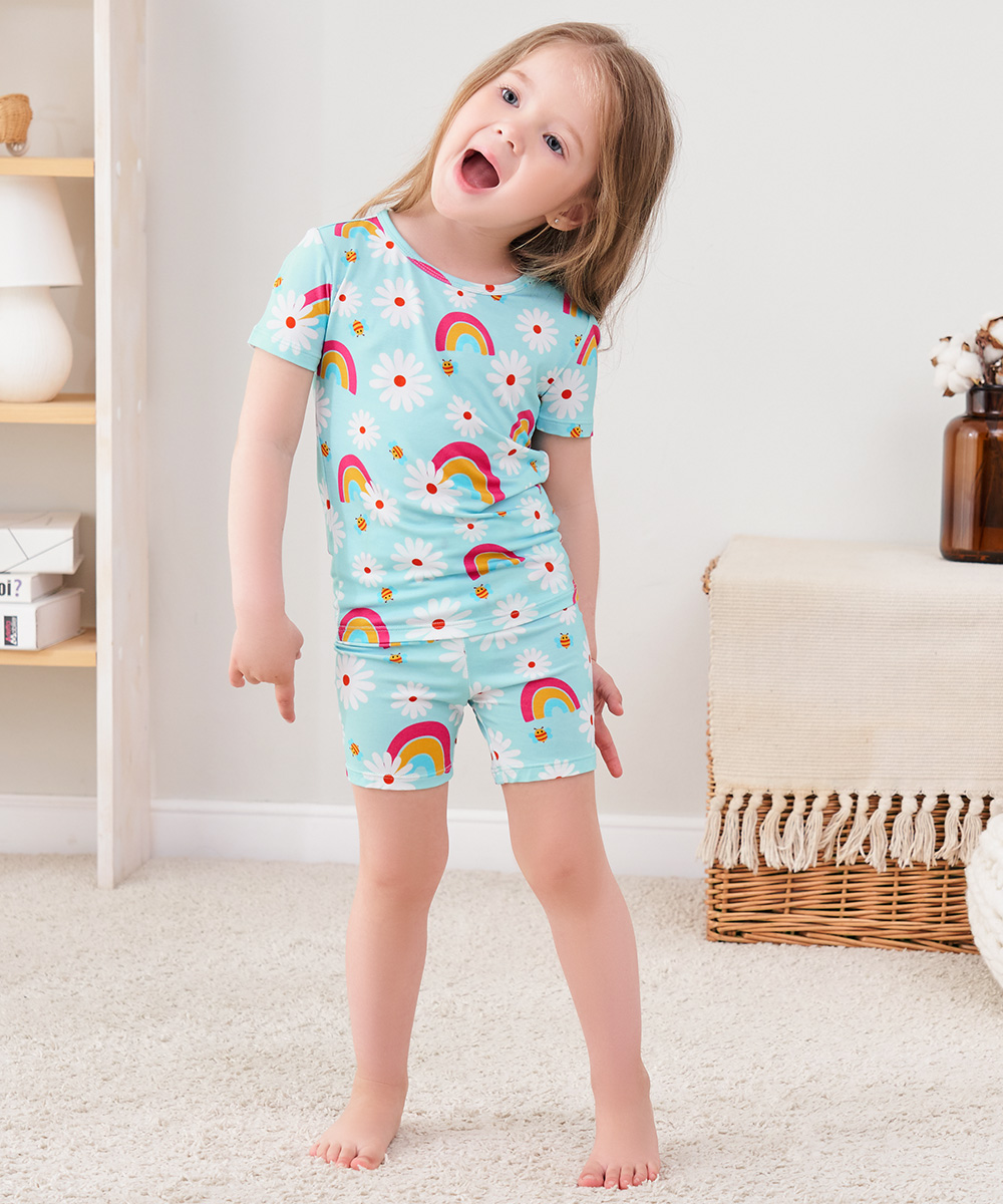 Bamboo Girls Short Sleeve Pajama Sets