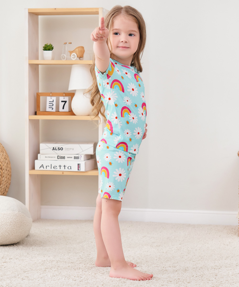 Bamboo Girls Short Sleeve Pajama Sets