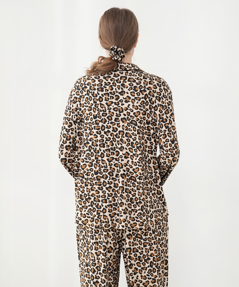 Womens Bamboo Notch Collar Button Down  Pajama Sets 