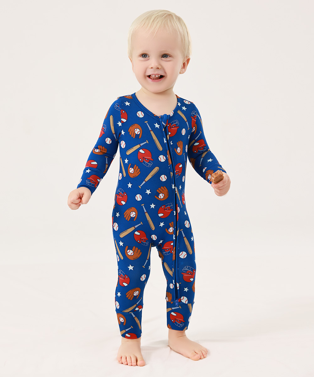 Bamboo Fold Over Baby Print Romper