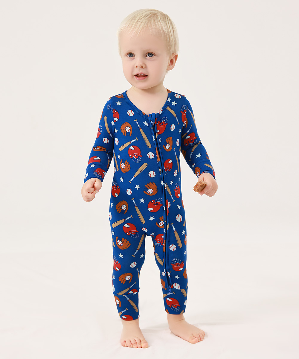 Bamboo Fold Over Baby Print Romper