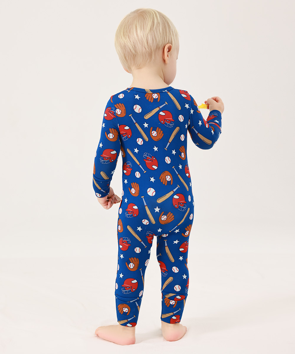 Bamboo Fold Over Baby Print Romper