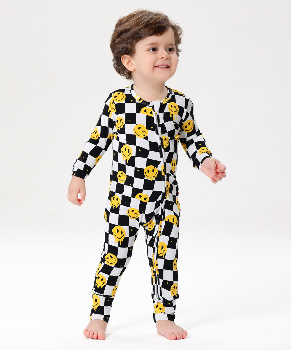 Bamboo Fold Over Baby Print Romper