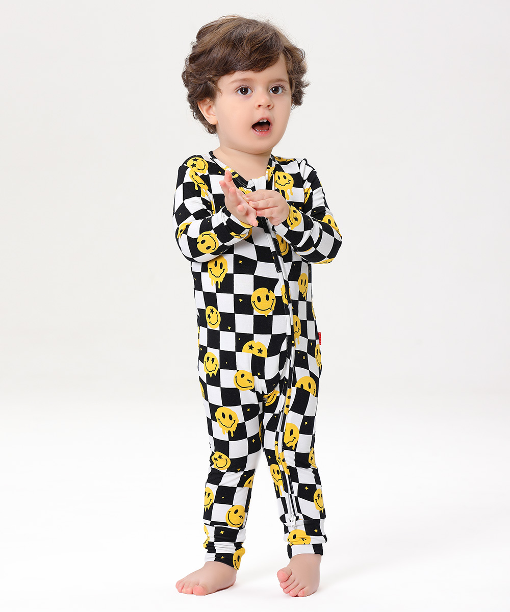 Bamboo Fold Over Baby Print Romper