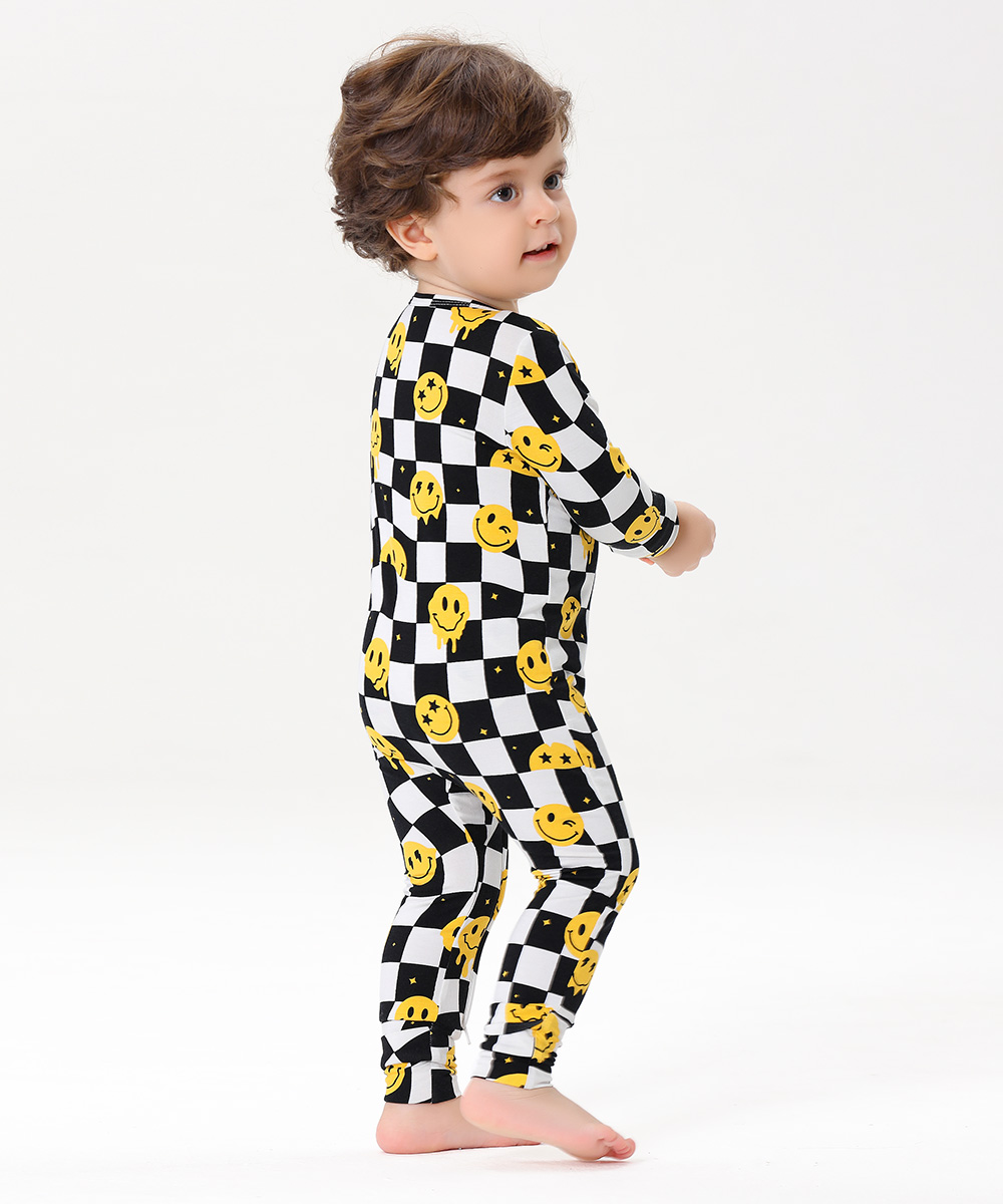 Bamboo Fold Over Baby Print Romper