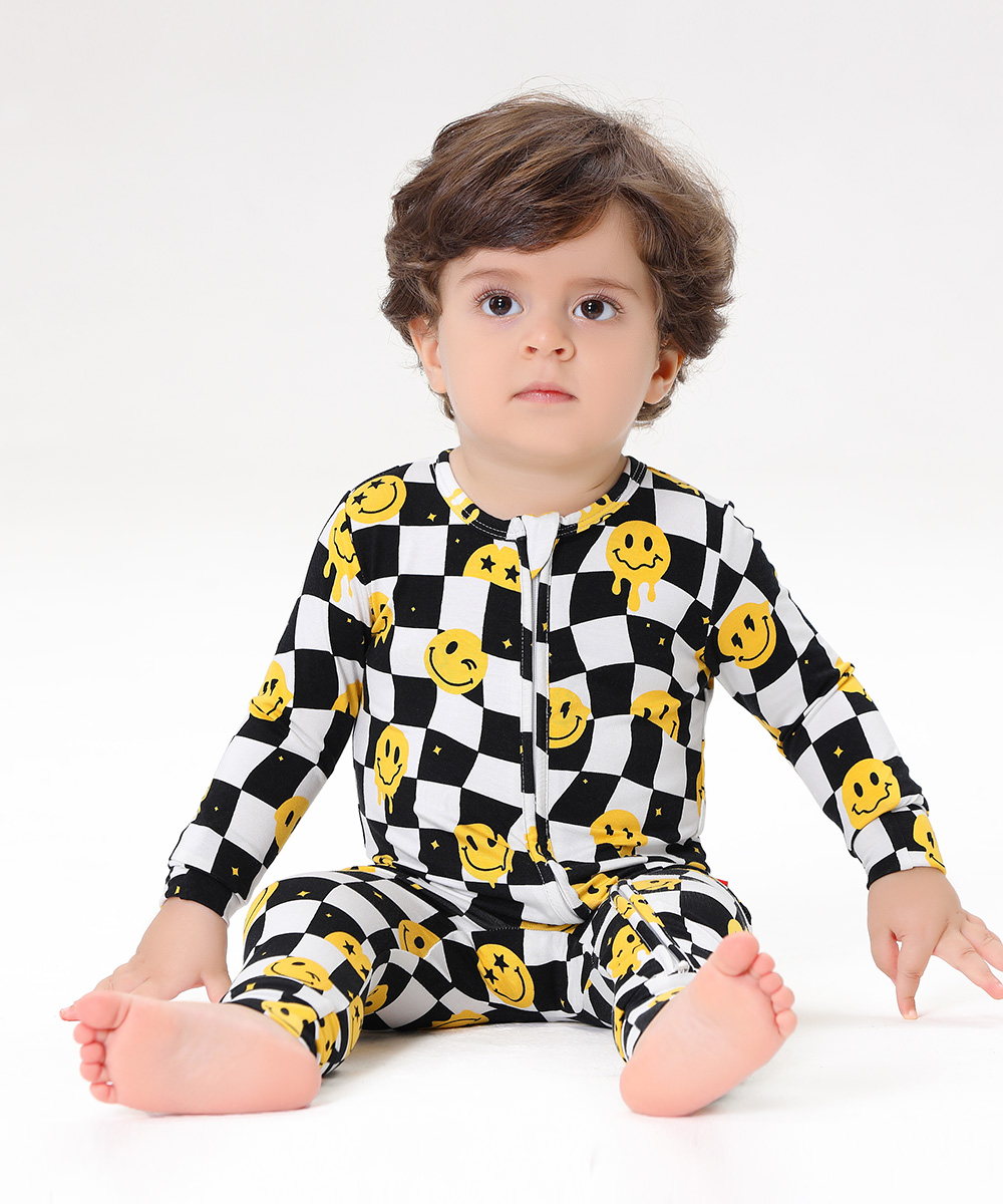 Bamboo Fold Over Baby Print Romper