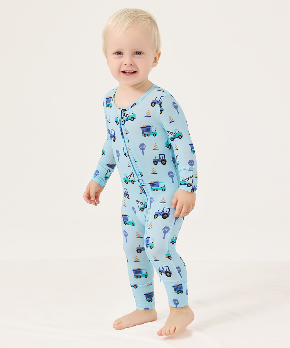 Bamboo Fold Over Baby Print Romper