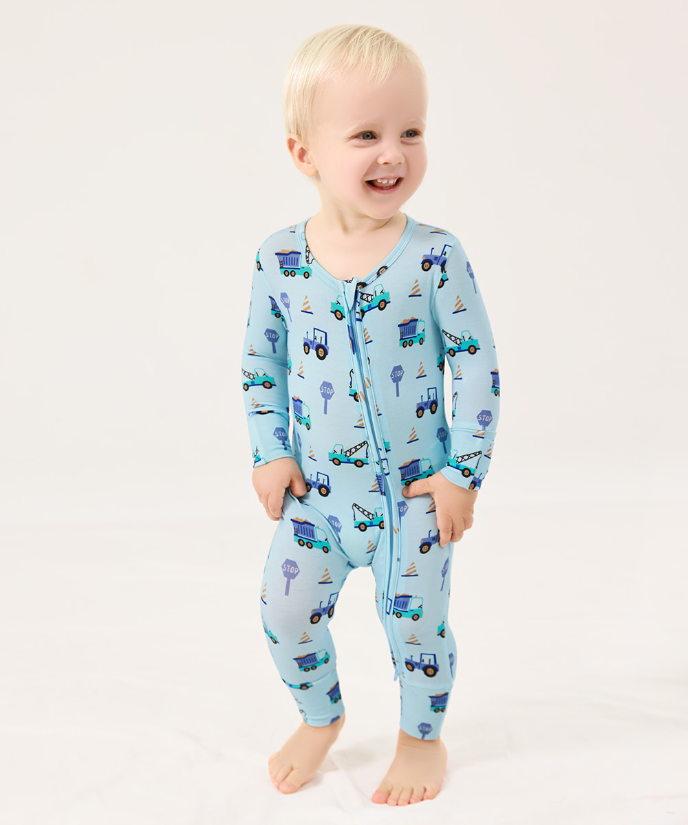 Bamboo Fold Over Baby Print Romper