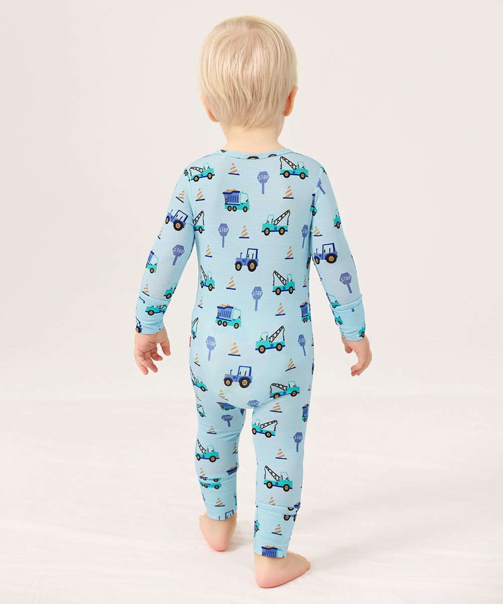 Bamboo Fold Over Baby Print Romper