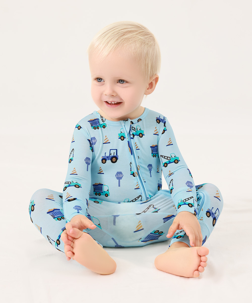 Bamboo Fold Over Baby Print Romper