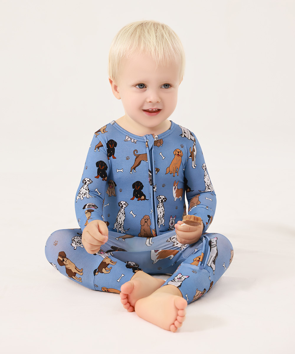 Bamboo Fold Over Baby Print Romper