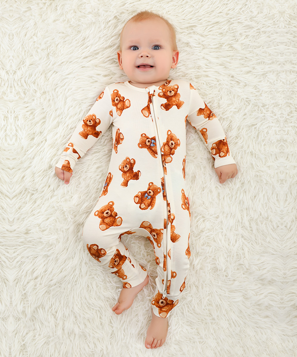 Bamboo Fold Over Baby Print Romper