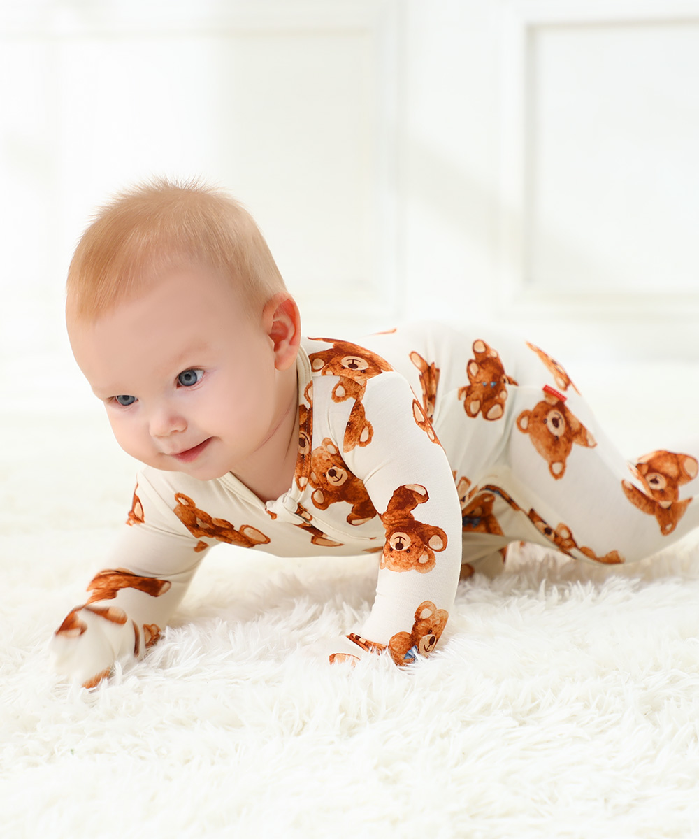 Bamboo Fold Over Baby Print Romper