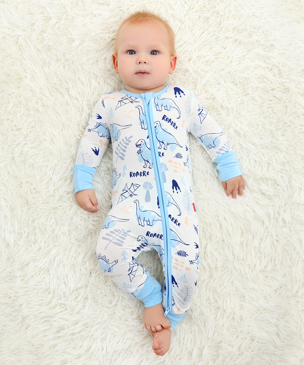 Bamboo Fold Over Baby Print Romper