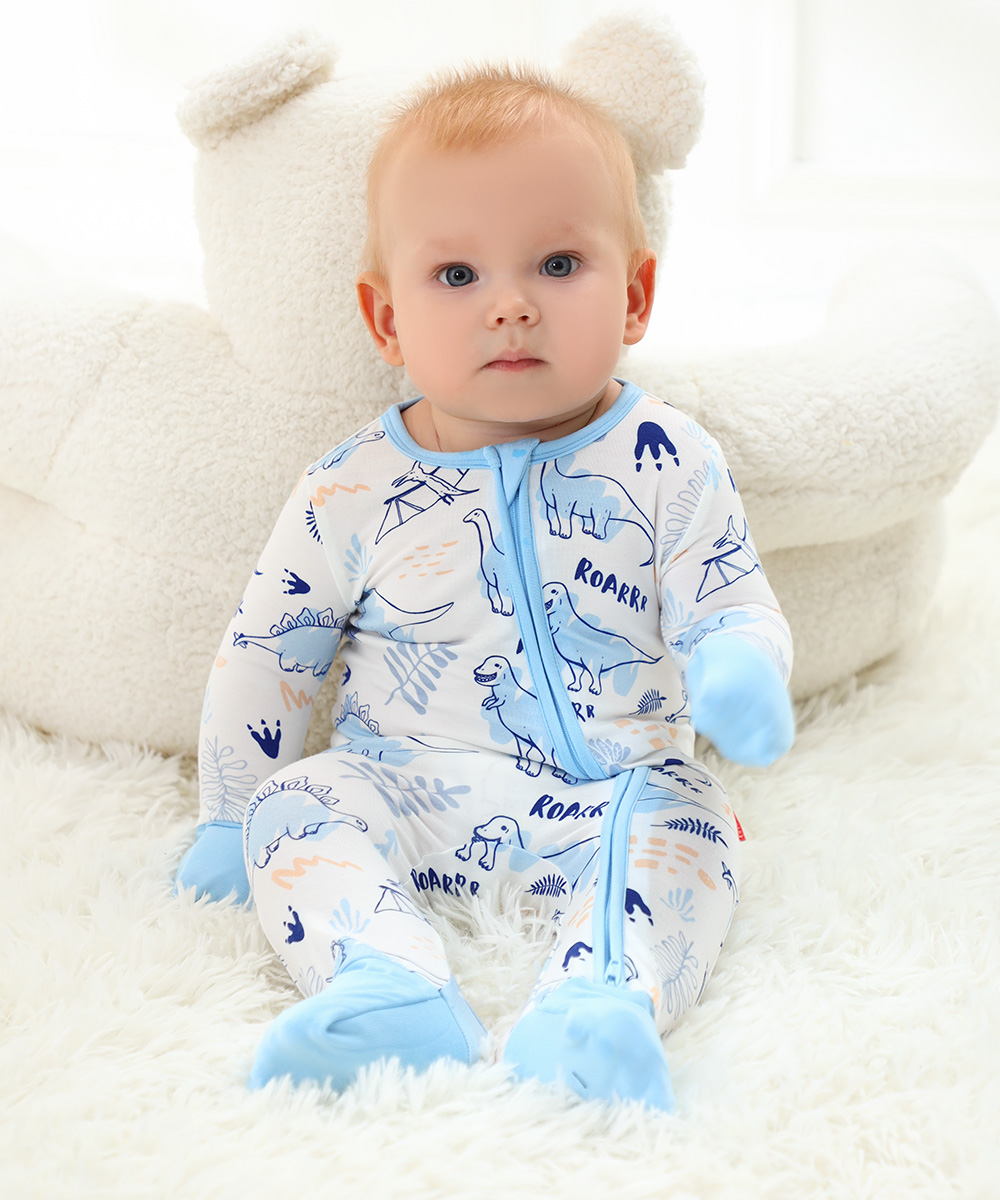 Bamboo Fold Over Baby Print Romper