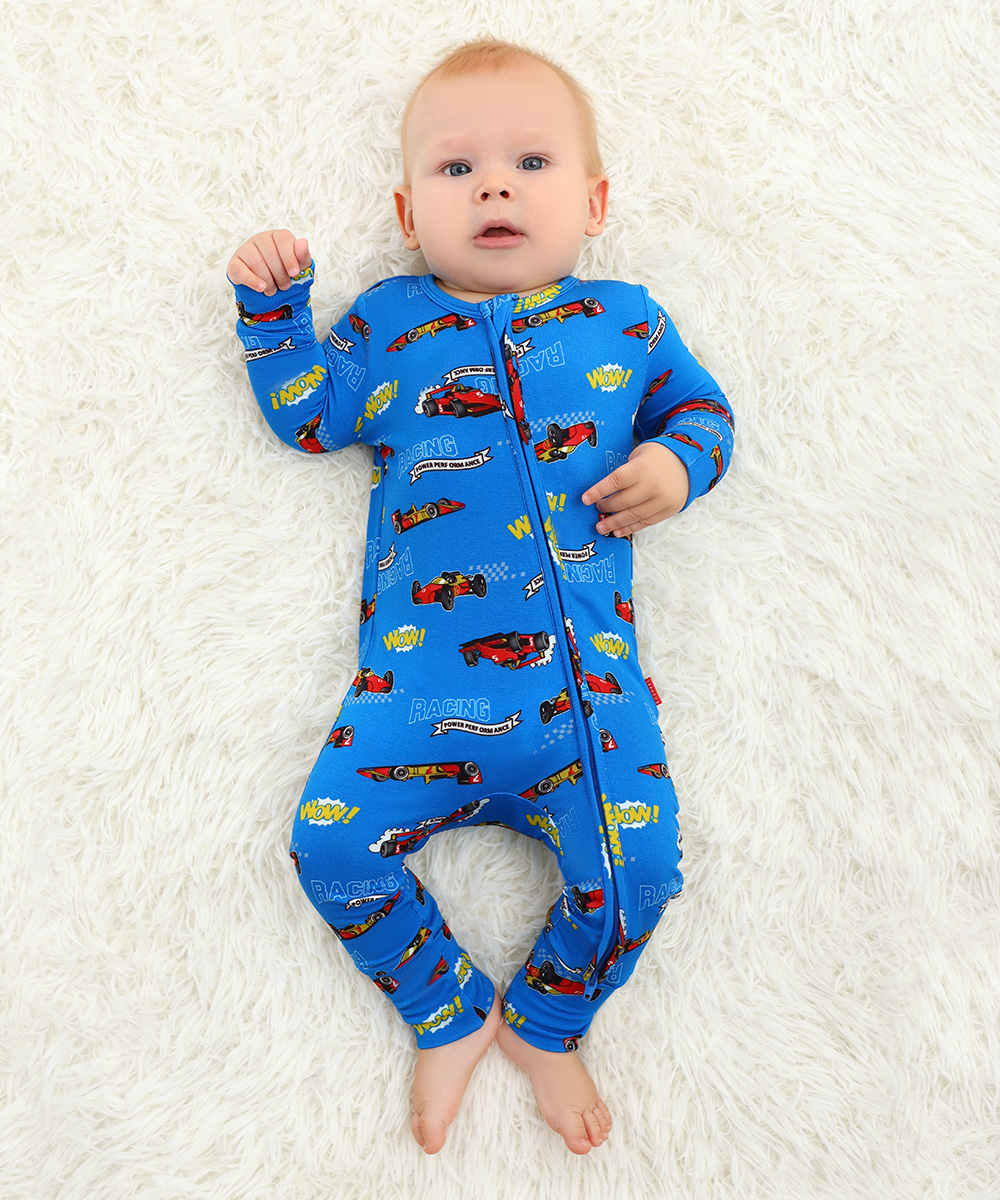 Bamboo Fold Over Baby Print Romper