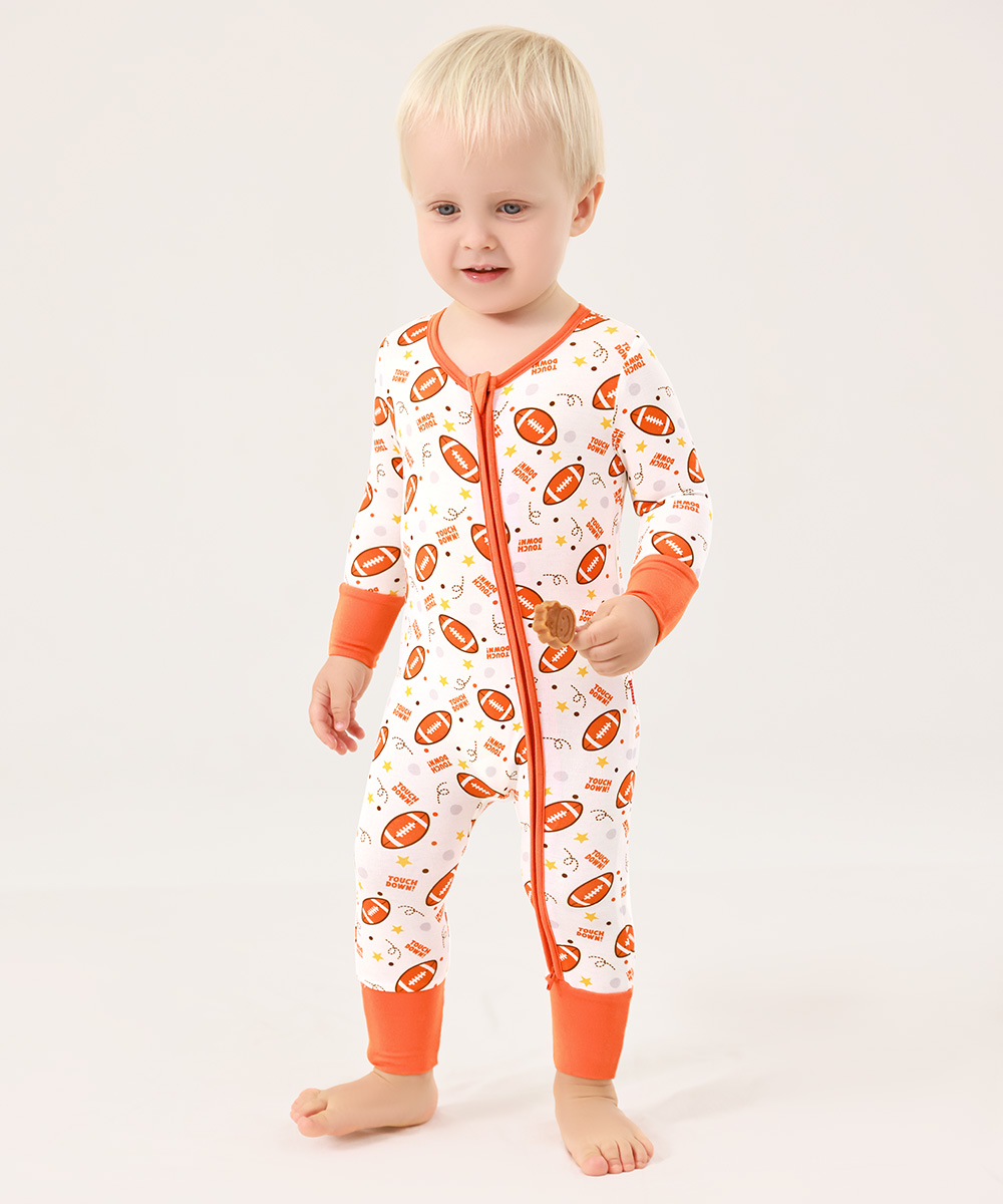 Bamboo Fold Over Baby Print Romper