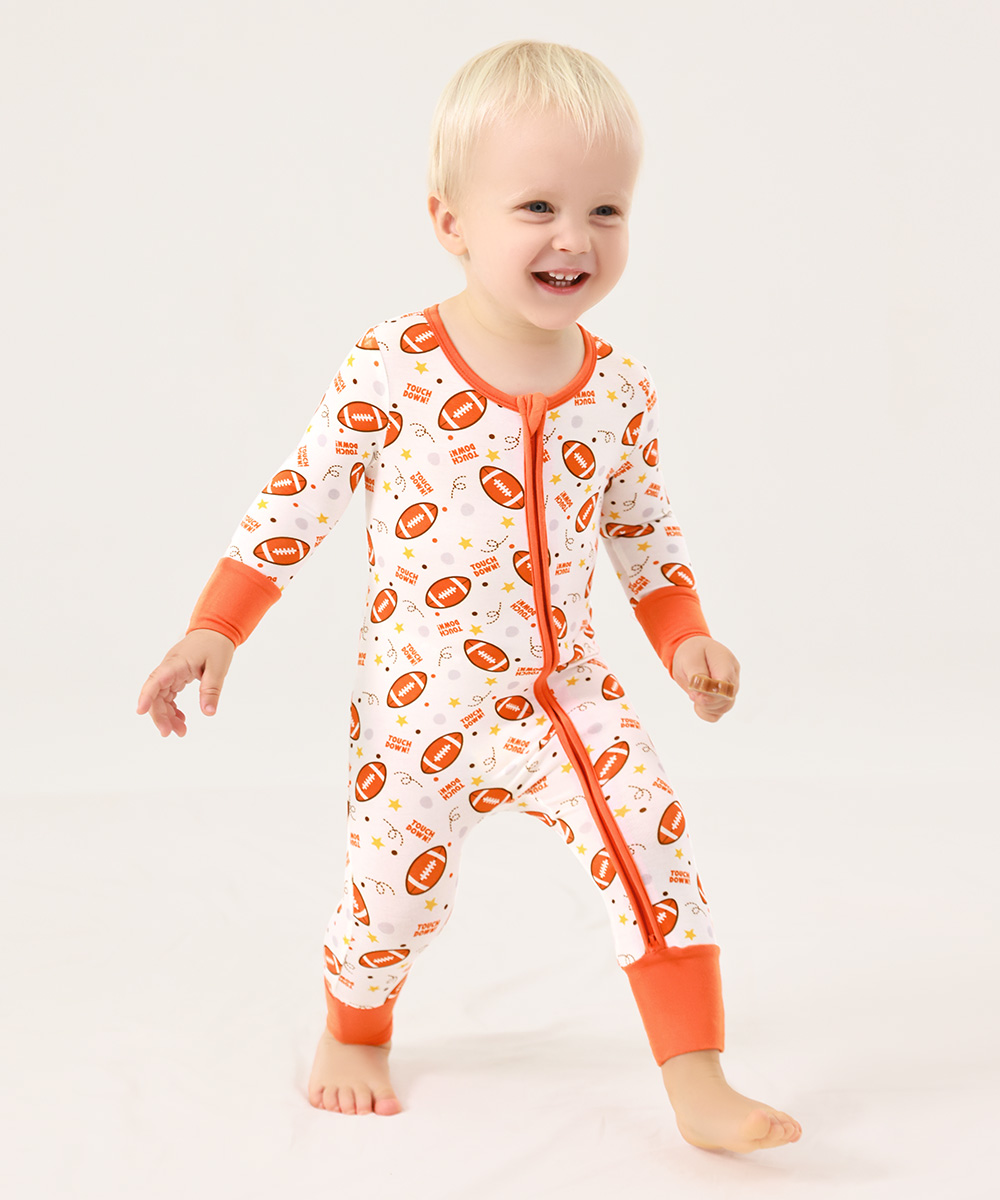 Bamboo Fold Over Baby Print Romper