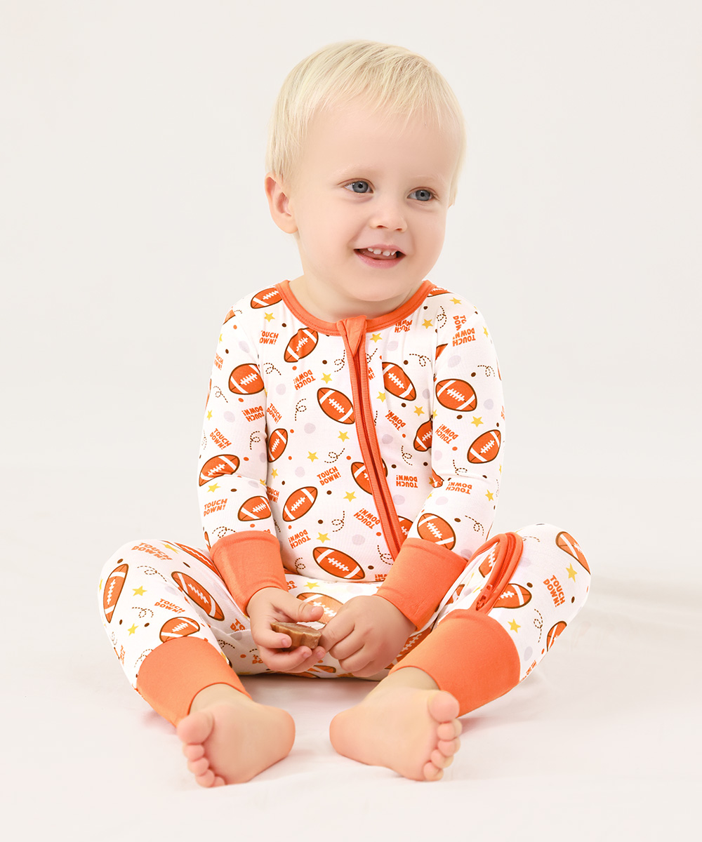 Bamboo Fold Over Baby Print Romper