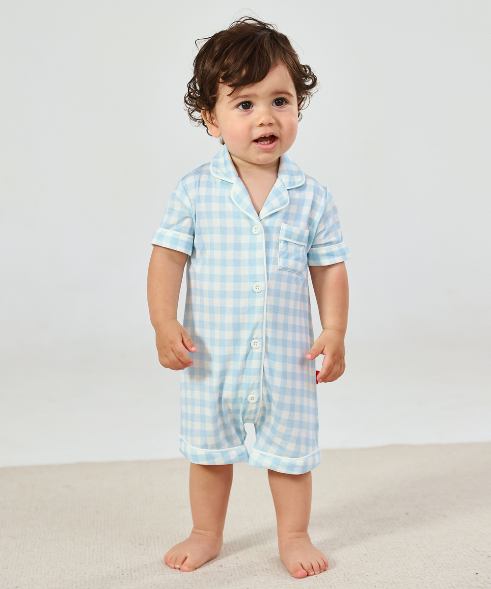 Baby Girl Bamboo Button Down One Piece Rompers