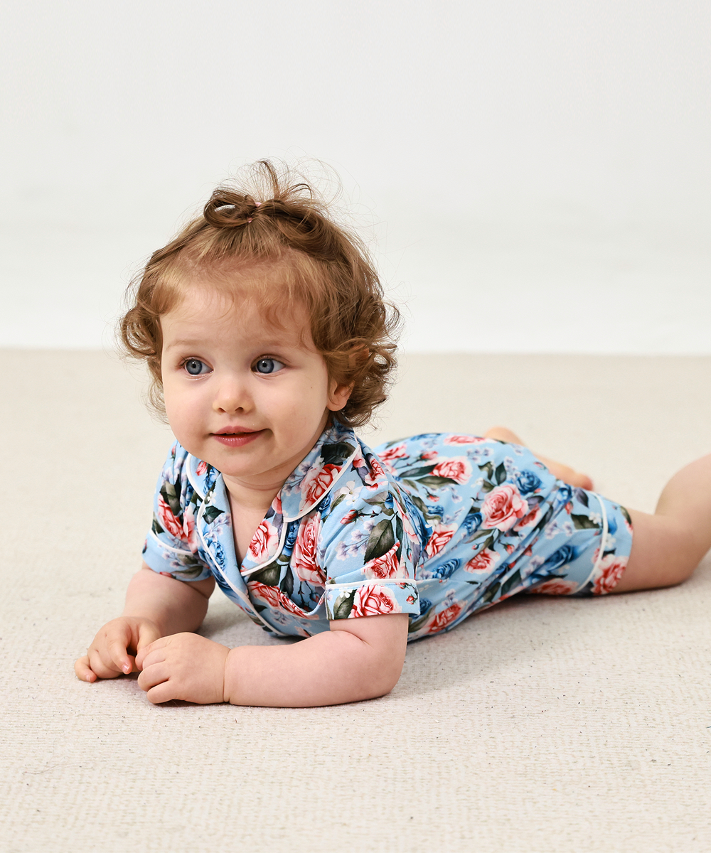 Baby Girl Bamboo Button Down One Piece Rompers