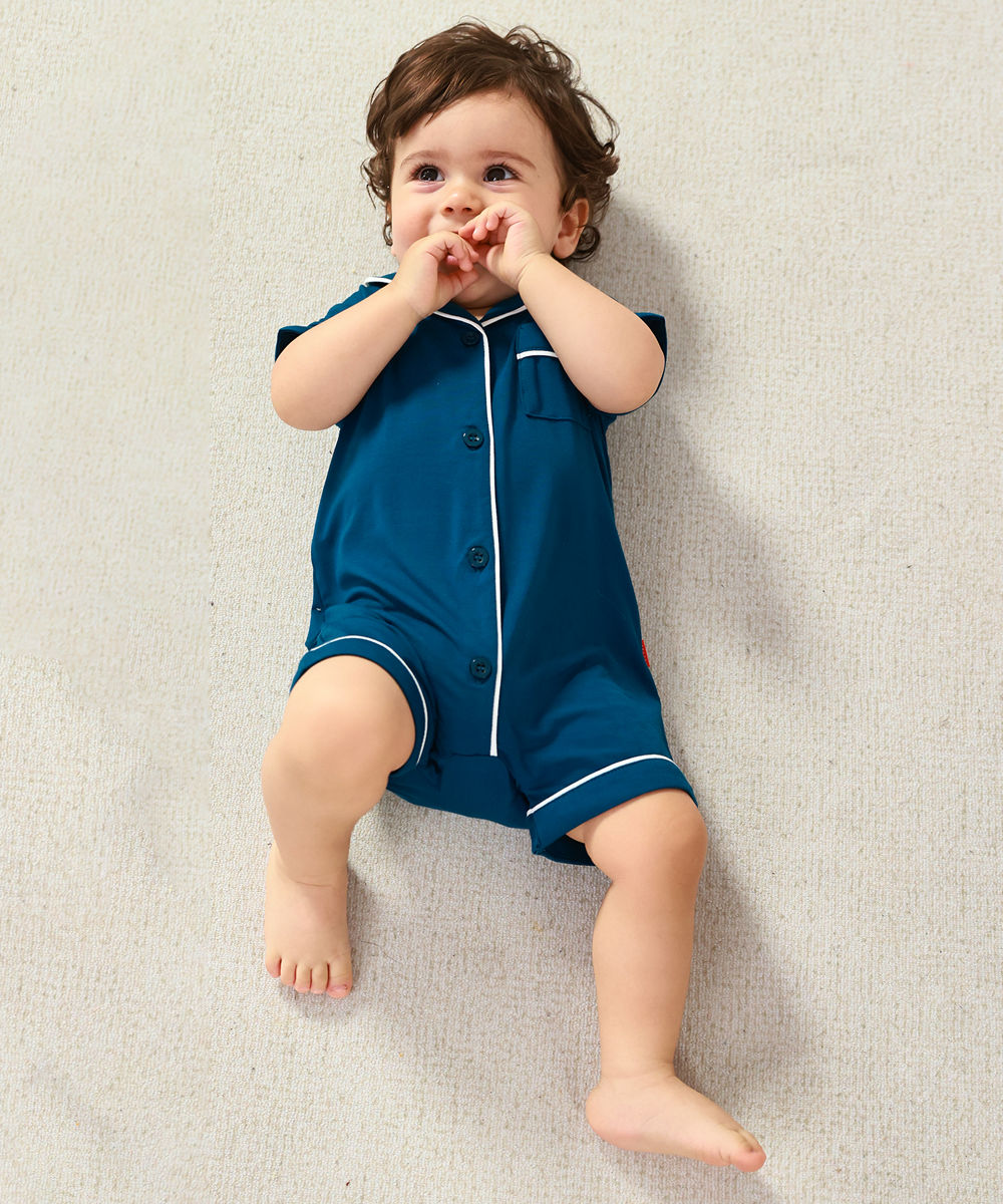 Baby Girl Bamboo Button Down One Piece Rompers