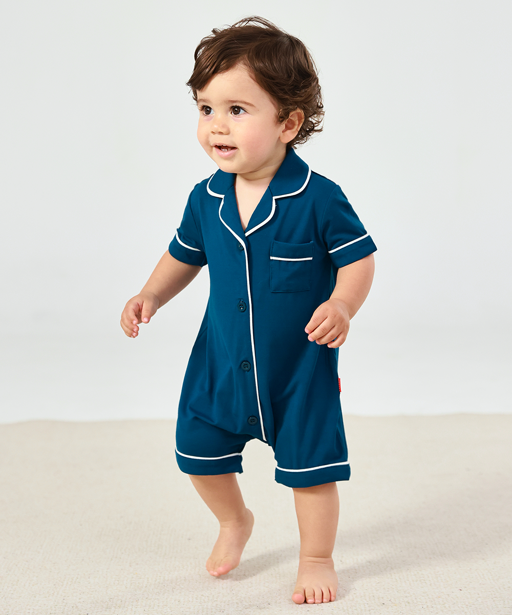 Baby Girl Bamboo Button Down One Piece Rompers