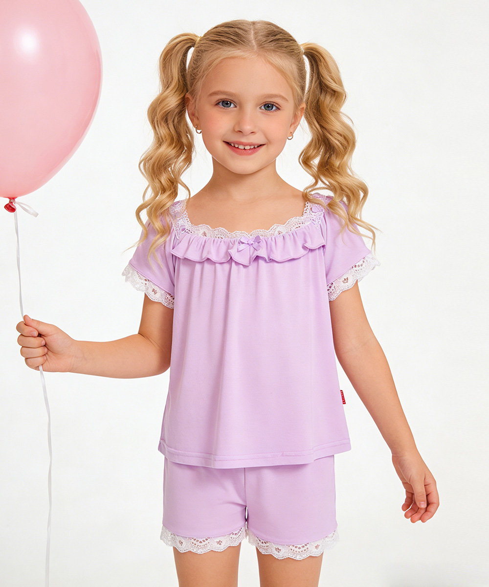 2T-6T Toddler Girls Short Sleeve Bamboo Pajamas