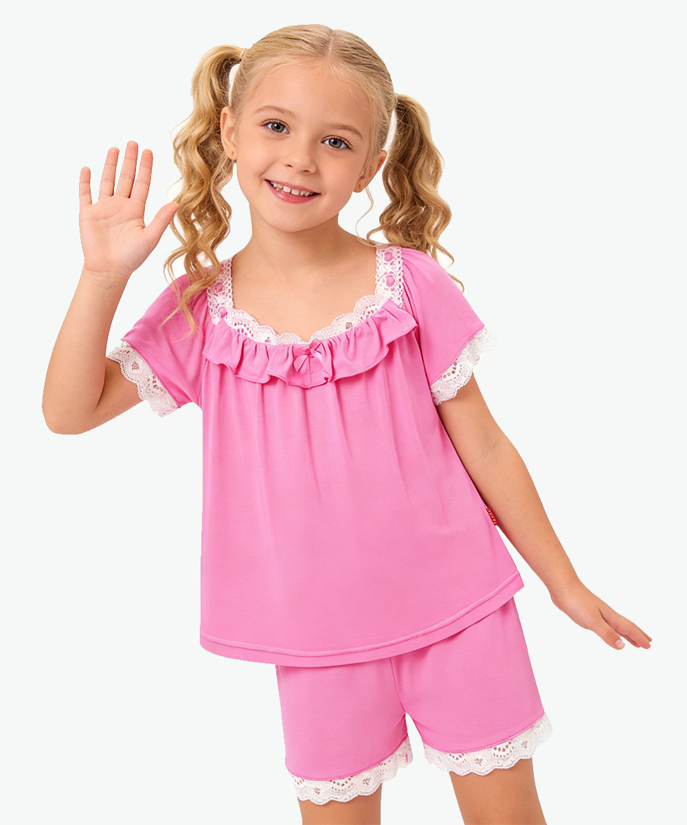 2T-6T Toddler Girls Short Sleeve Bamboo Pajamas