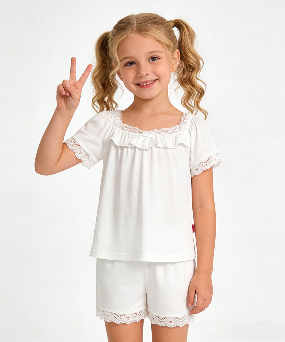 2T-6T Toddler Girls Short Sleeve Bamboo Pajamas