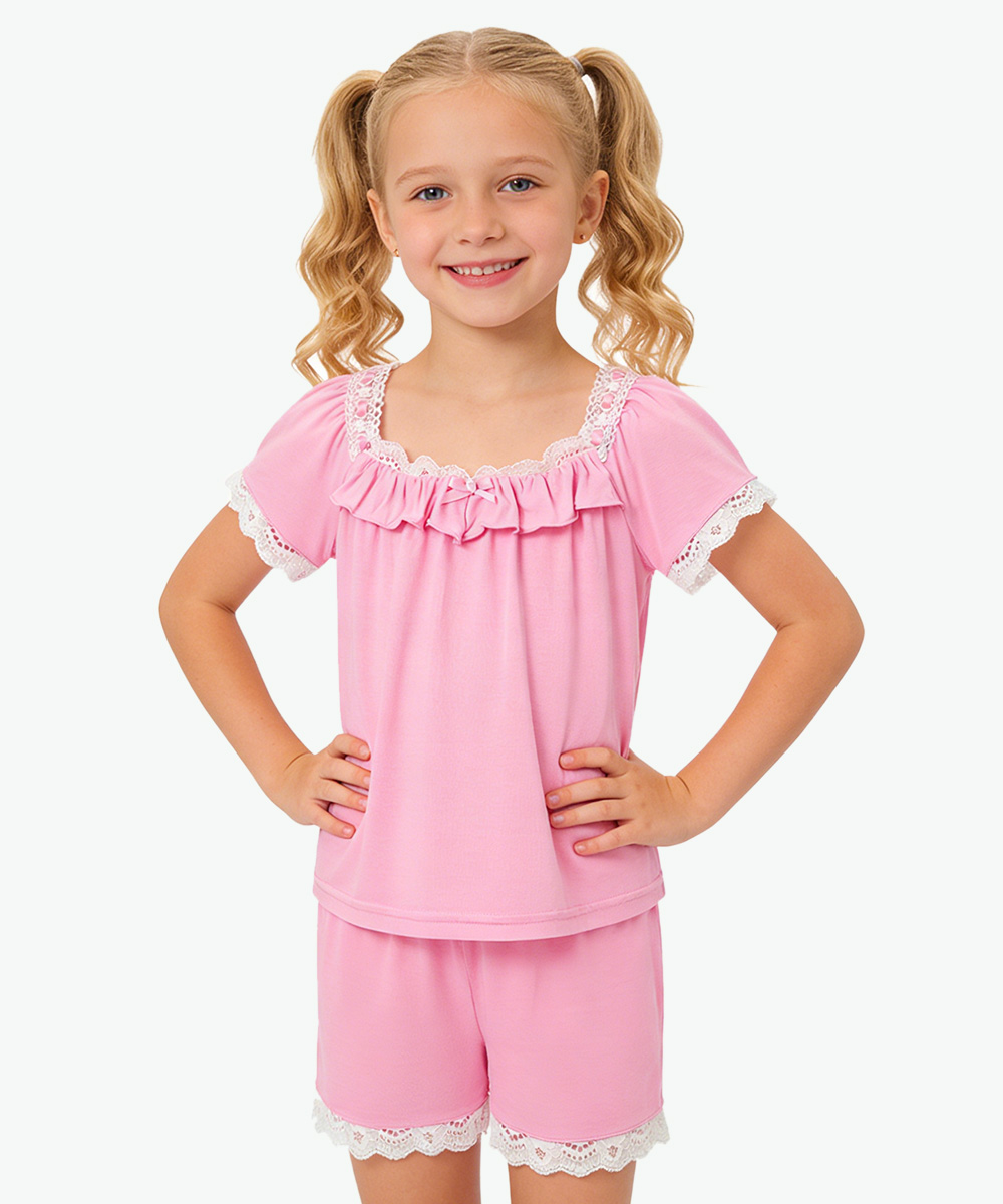 2T-6T Toddler Girls Short Sleeve Bamboo Pajamas
