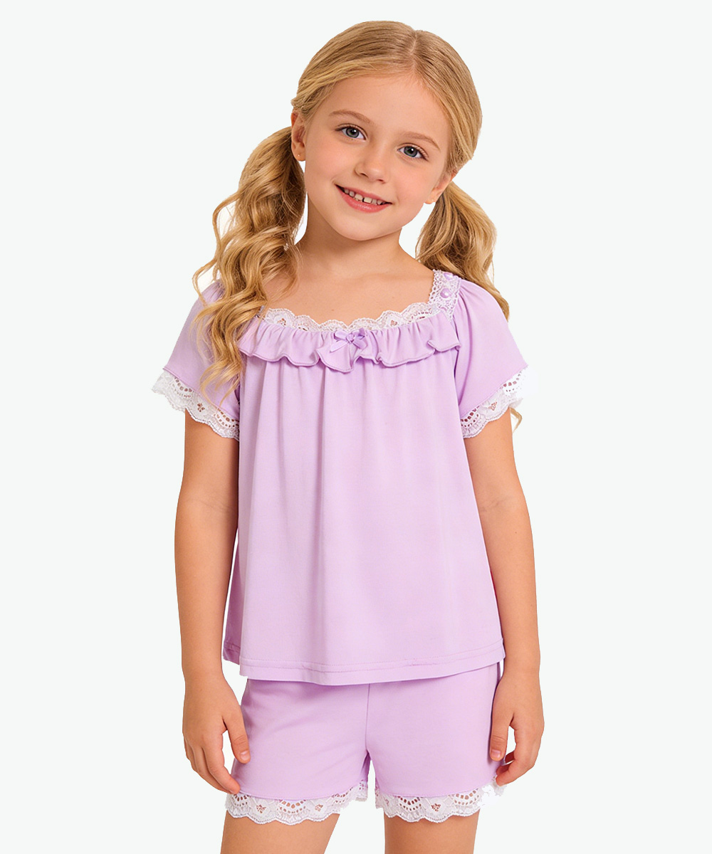 2T-6T Toddler Girls Short Sleeve Bamboo Pajamas