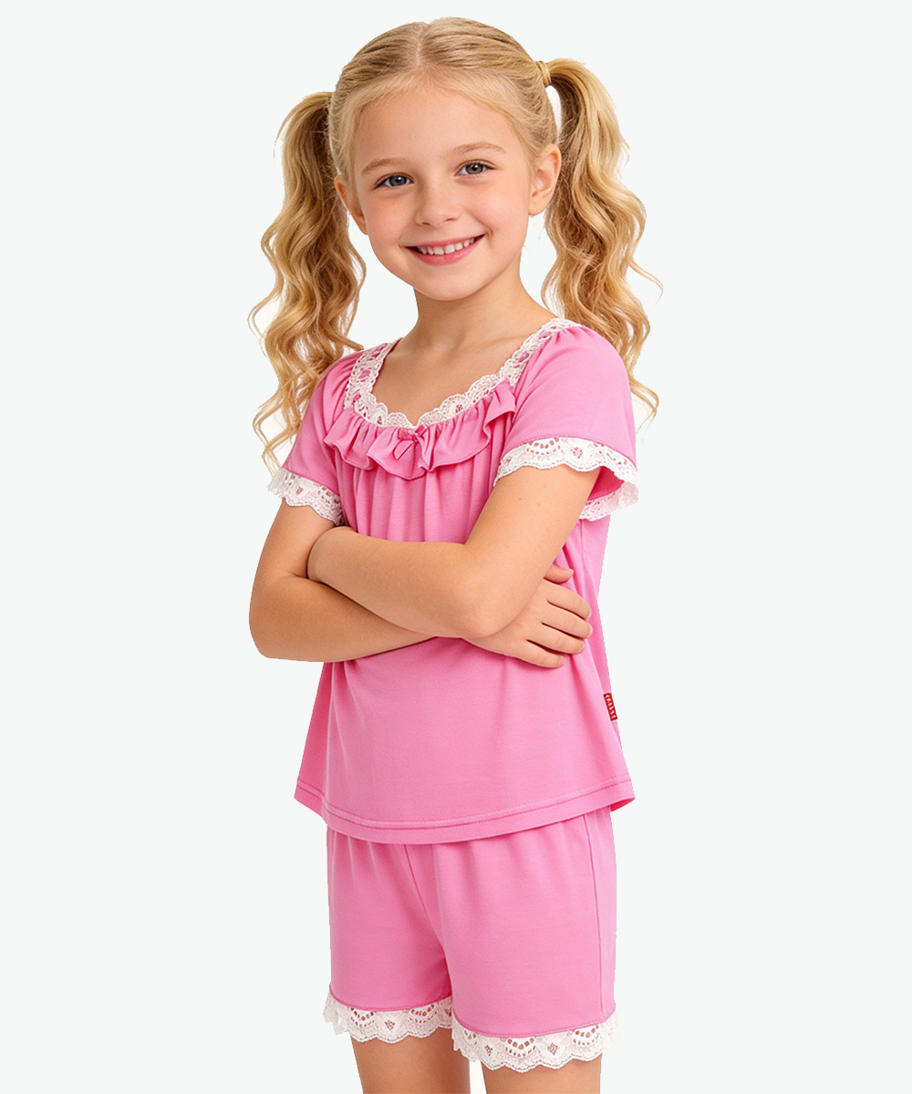 2T-6T Toddler Girls Short Sleeve Bamboo Pajamas