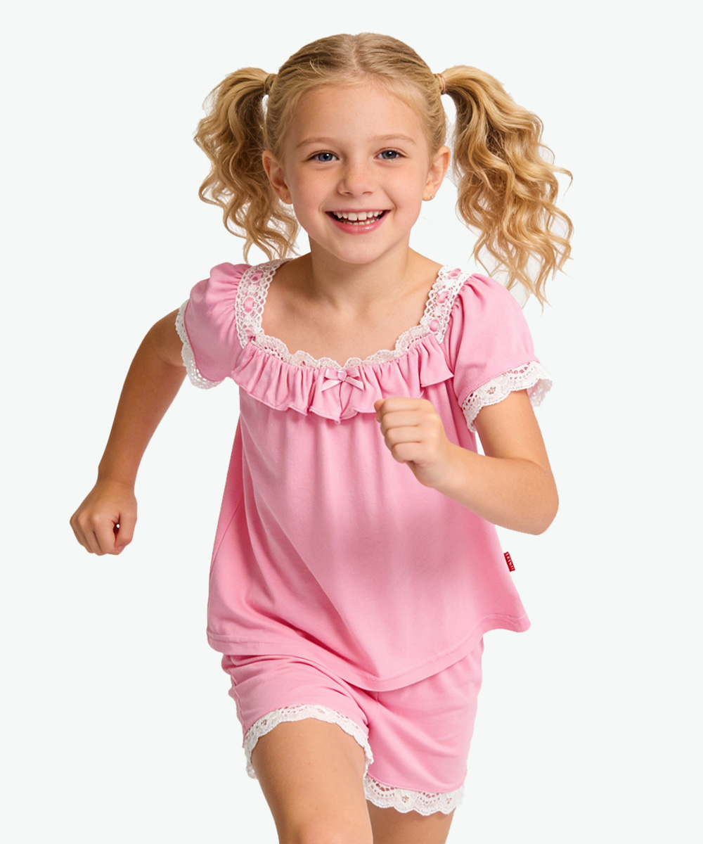 2T-6T Toddler Girls Short Sleeve Bamboo Pajamas